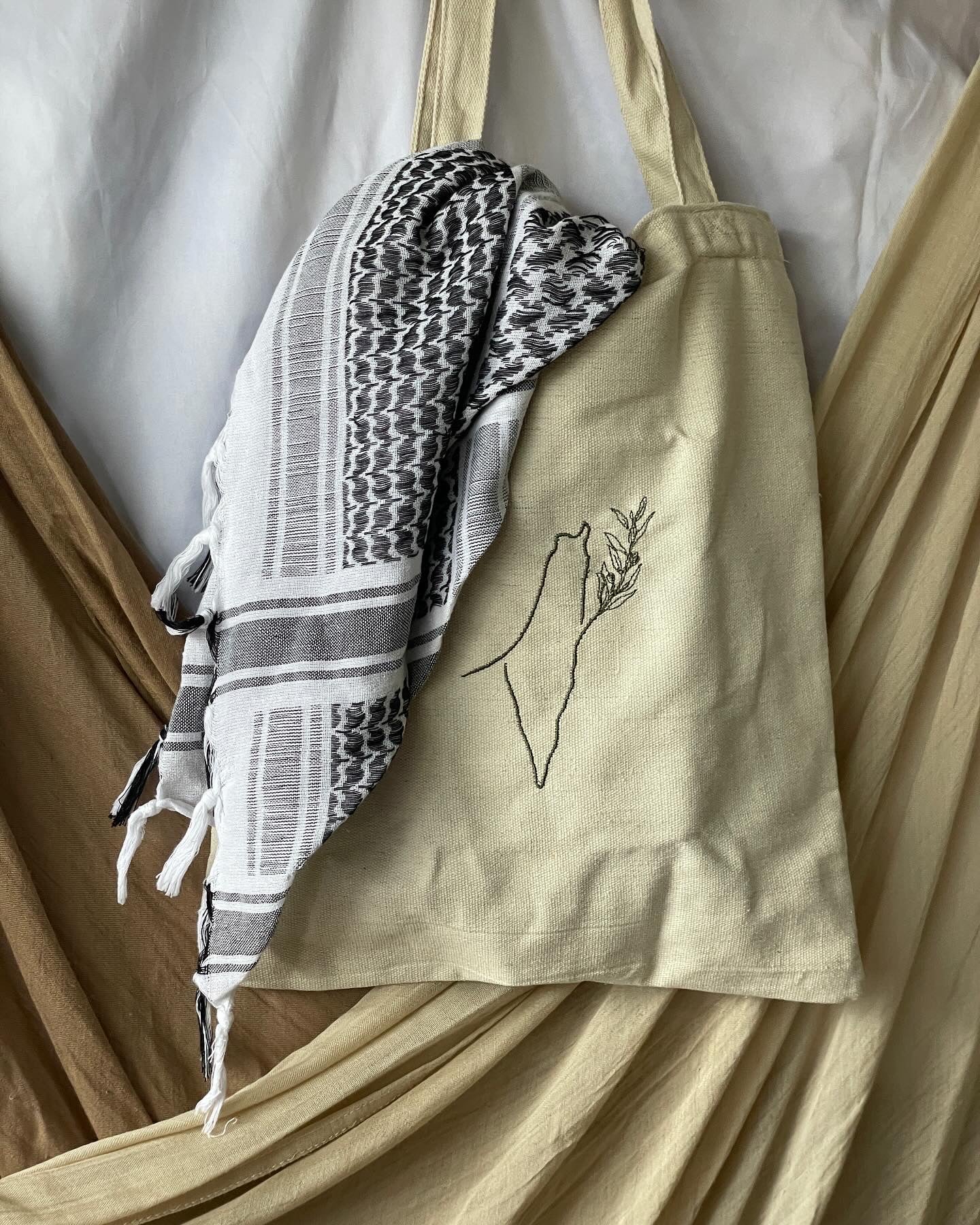 Peace in our Roots - Embroidered Zip Tote Bag